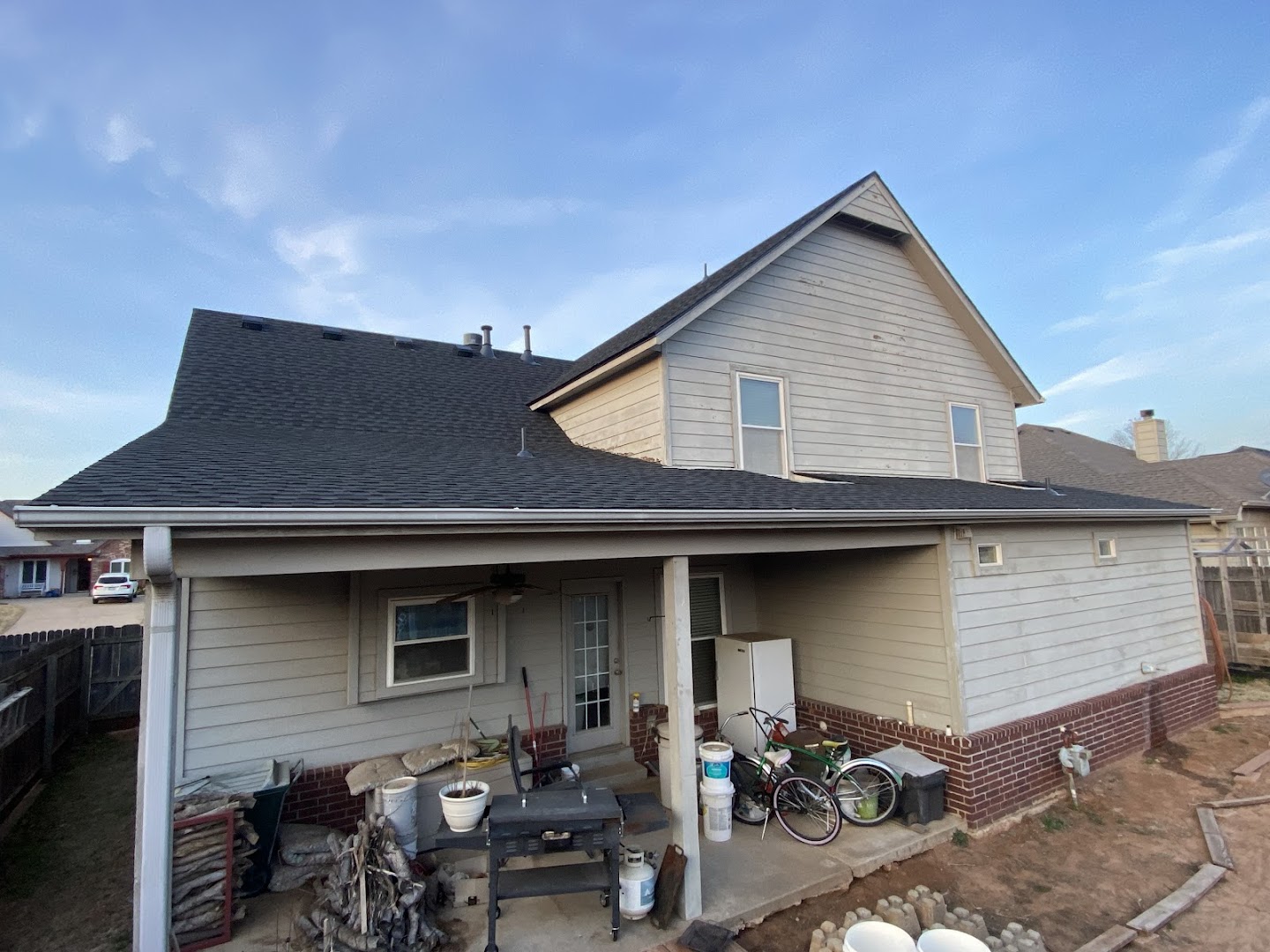 Home with a completed new roof, Tulsa OK