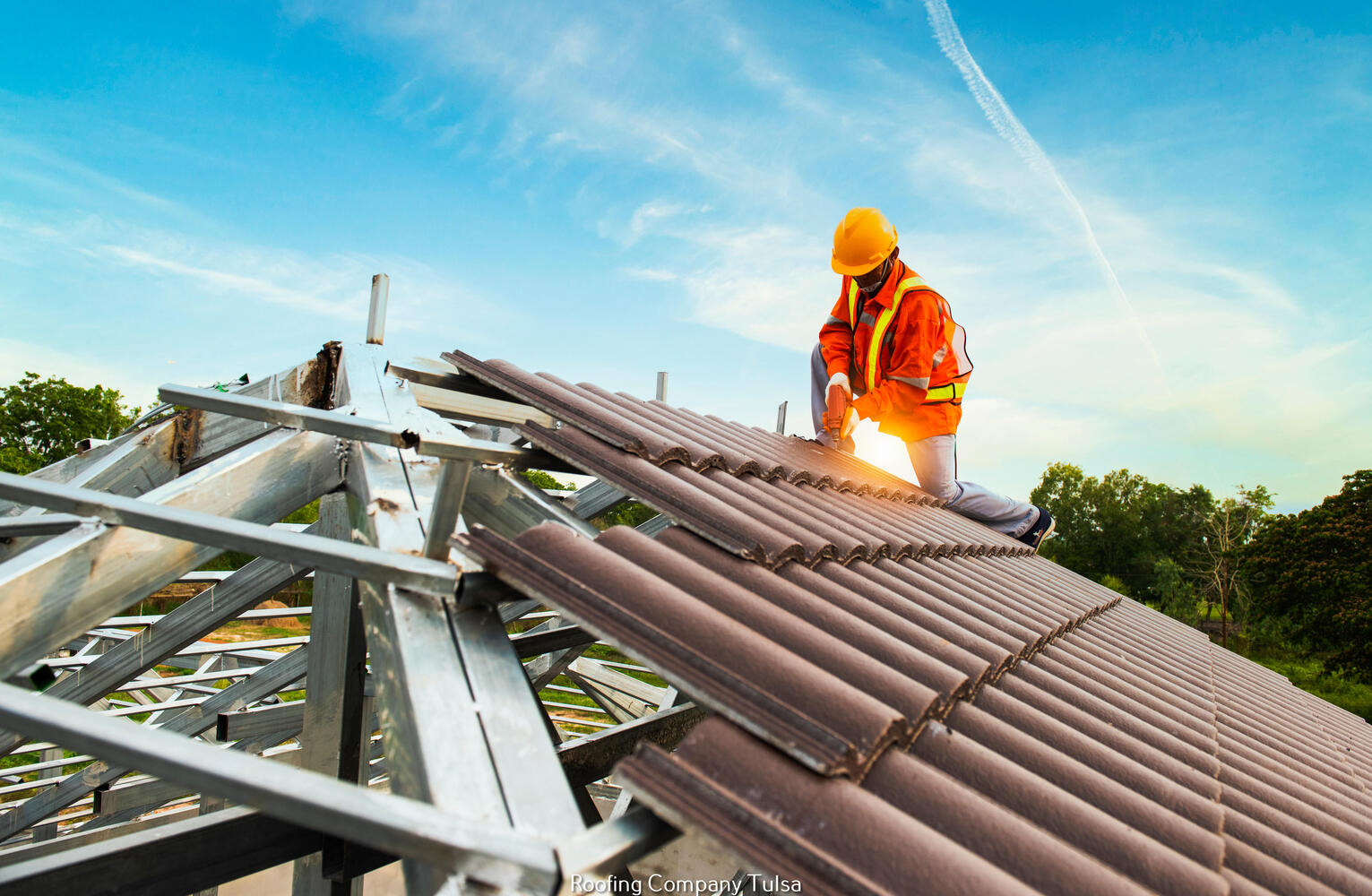 Metal roofing installation in progress, Tulsa OK